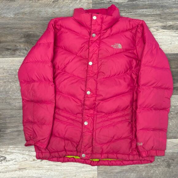 The North Face Hot Pink Girls XL Snap Insulated‎ 550 Down Puffer Jacket Gorpcore - Picture 1 of 10